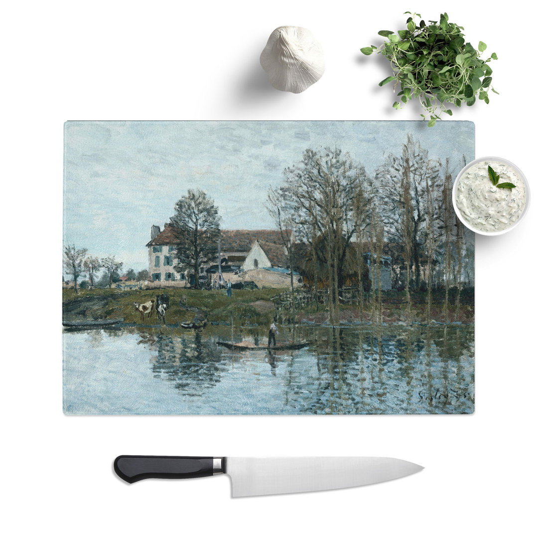 The Seine at Port Marly by Alfred Sisley Chopping Board