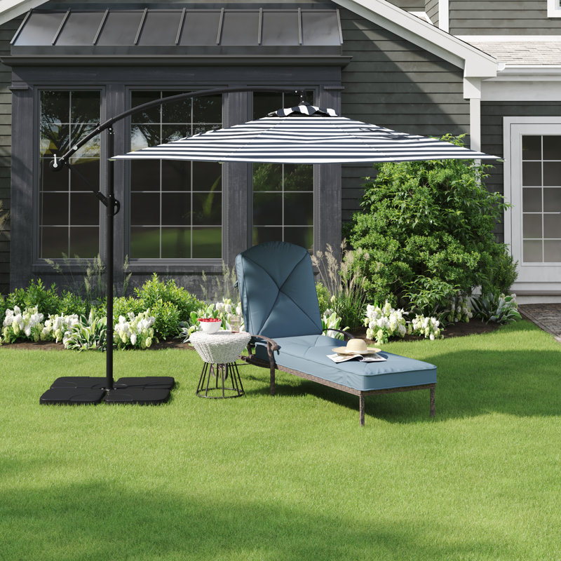 Parasol en porte-à-faux octogonal 10 pi Hartt Guyer, Rayure noire