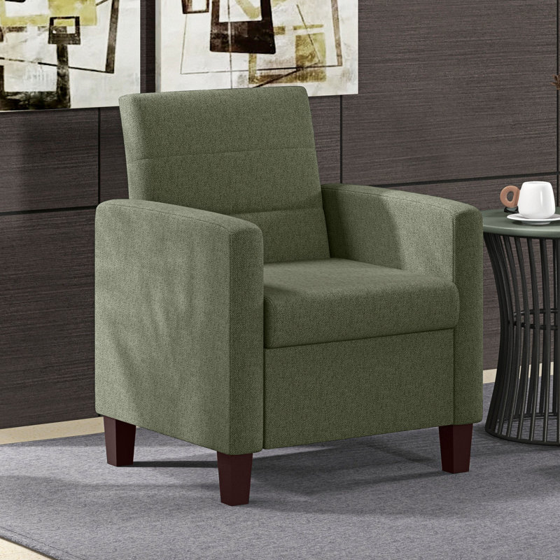 Fauteuil moderne en tissu avec coussins antidérapants, 100 % polyester vert