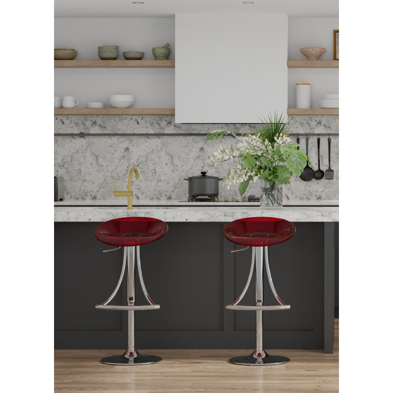 Tucker Swivel Adjustable Height Counter Stool, Red