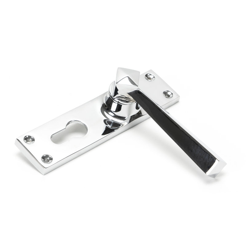 Straight Lock Door Handle, Polished Chrome