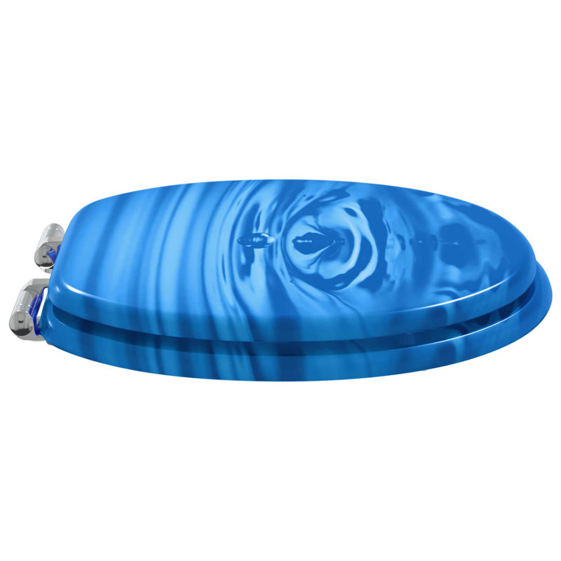 Soft-Close Toilet Seat 44 X 38 Cm MDF Board, Blue Drop