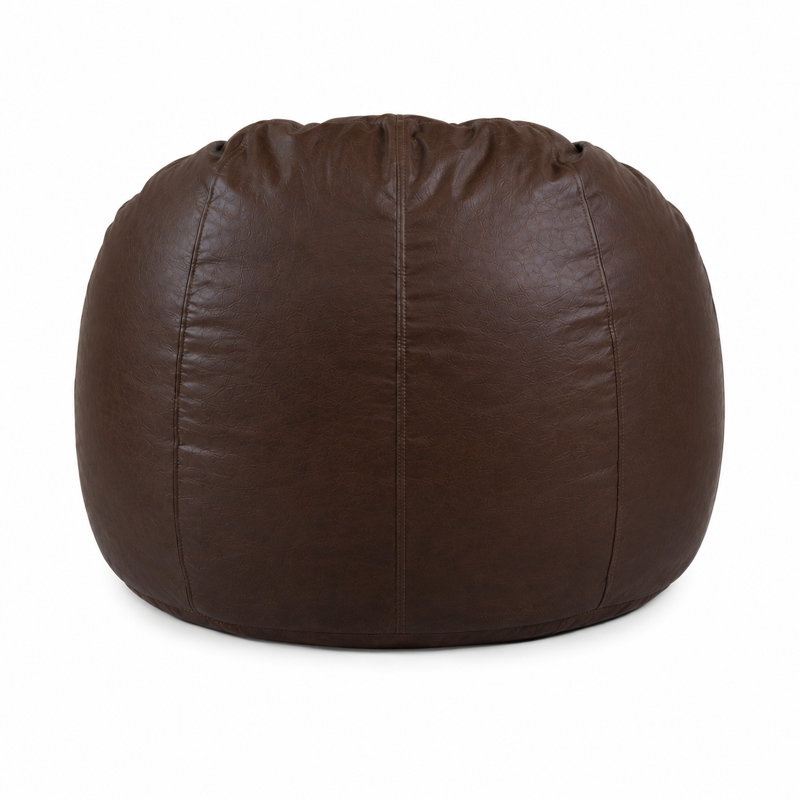 Grand coussin à billes, Similicuir brun