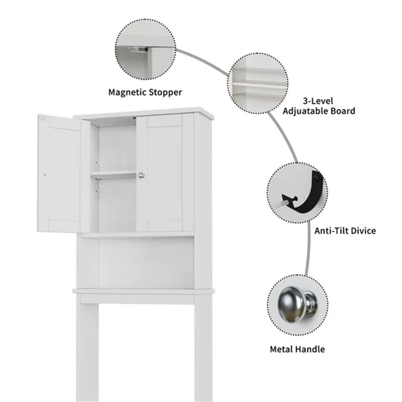 Armoire de rangement au-dessus de la toilette