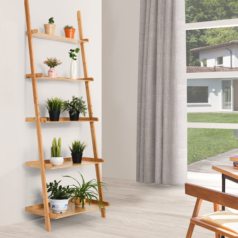 Bibliothèque échelle en bois H 71 "x l 25"