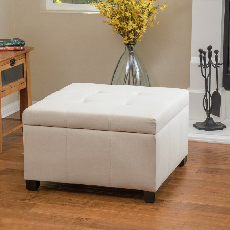 Isabeth Upholstered Ottoman, Beige 