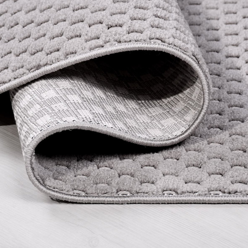 Tapis gris moderne lavable à la machine, Rectangle 3 pi 4 po x 5 pi