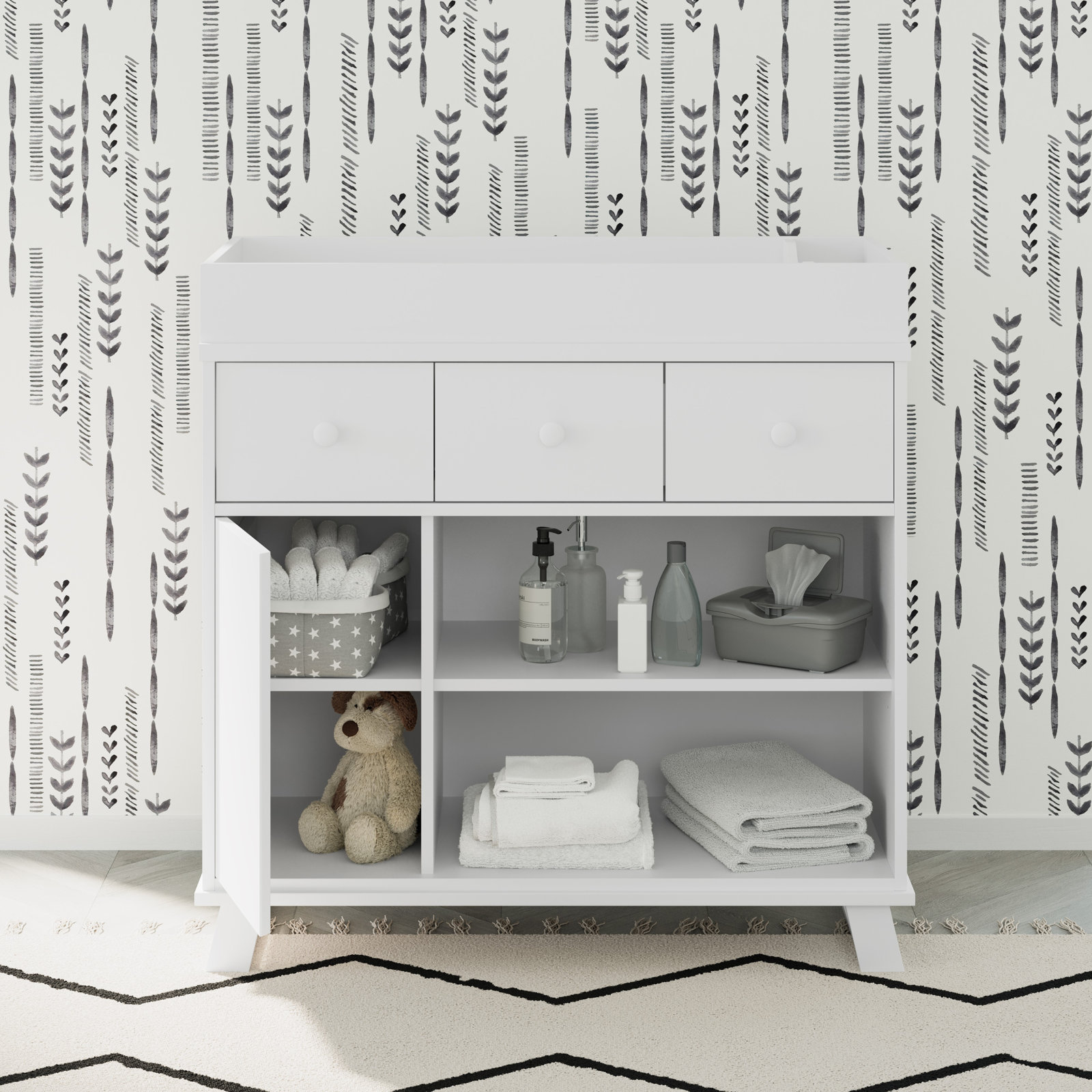 Equinox 2-Piece Nursery Furniture Set, White/Gray