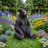 Bear-Zerk Giant Sitting Black Bear Statue