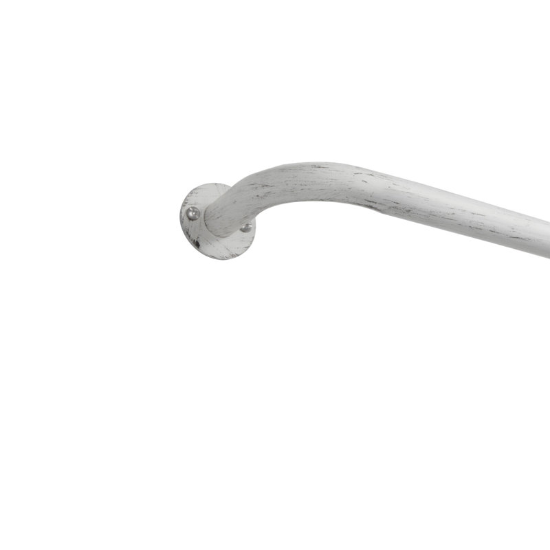 Tringle à rideaux simple réglable 1 po Jarrod, H 1 po x l 72 po x P 1 po, Blanc vieilli