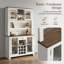 Armoire de rangement pour garde-manger de 70,9 pouces de hauteur avec éclairage à DEL intégré, prises de courant et support à vin pour l'organisation de la salle à manger et de la cuisine-302873422