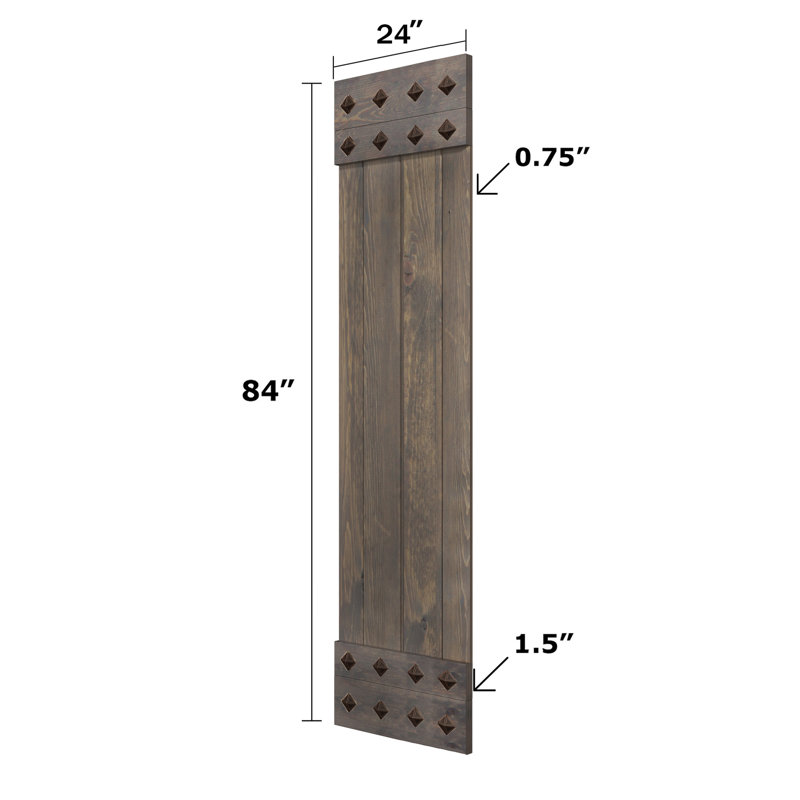 Smoky Gray Solid Wood Mid-Century Modern 24" x 84" Barn Door Slab