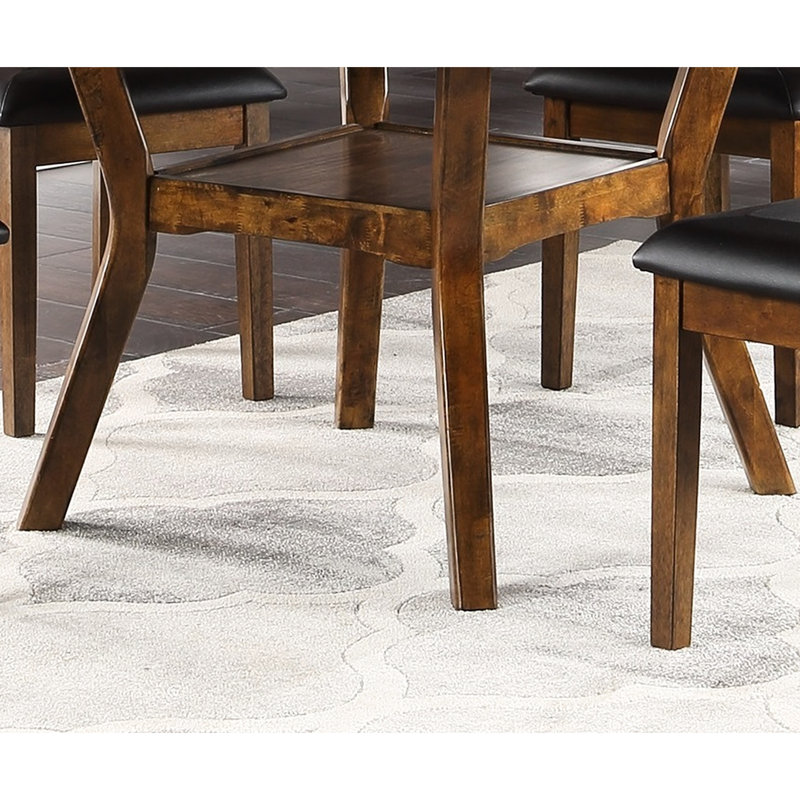 Table de salle à manger chic en noyer, ronde avec tablette et tablette élégante, Walnut
