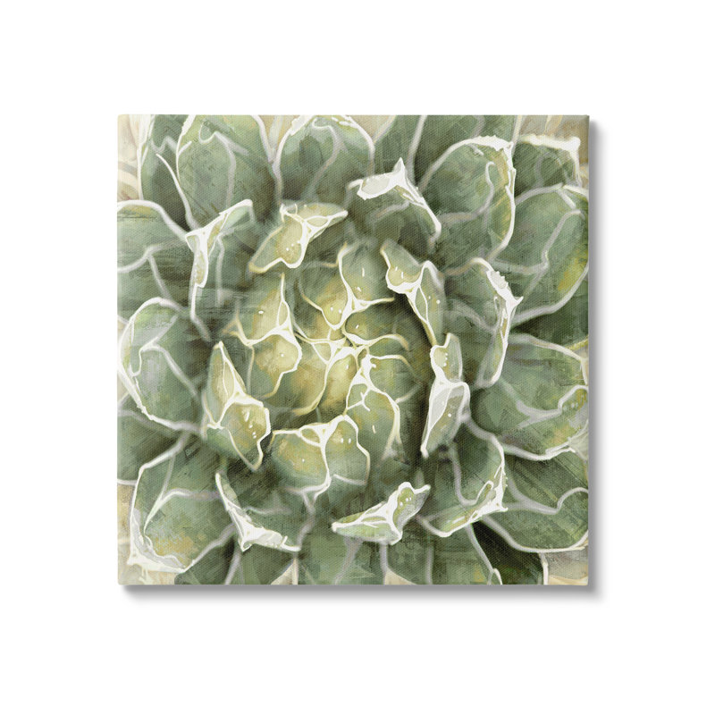 «Au-739», toile «Green Botanical Plant Leaves» sur toile par Lindsay Benson, peinture, H 30 po x l 30 po x P 1,5 po