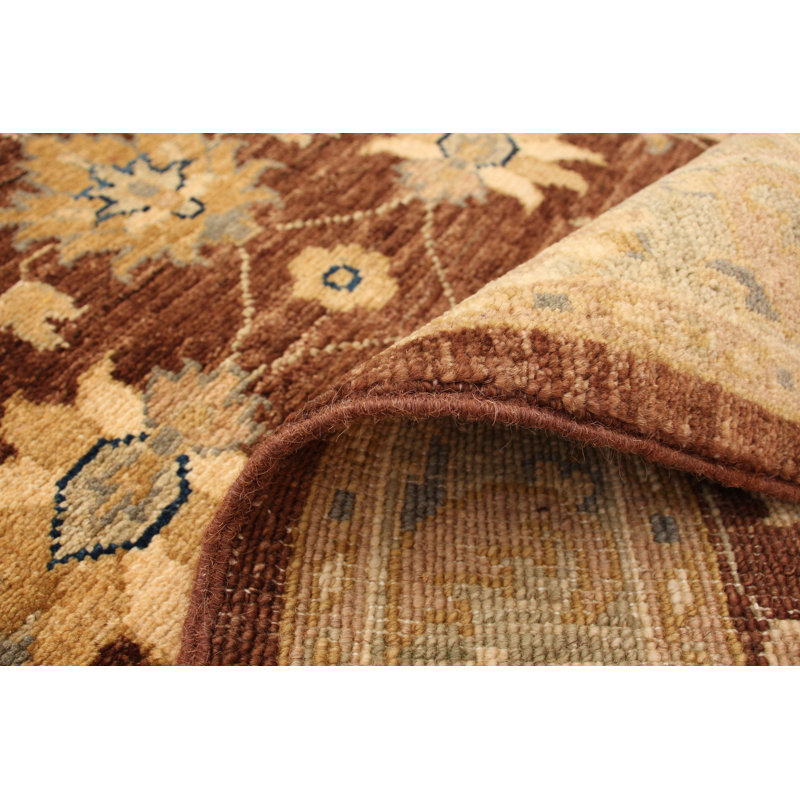 Tapis de couloir en laine noué à la main de conception unique noué à la main New Age 2 pi 6 po X 9 pi 10 po Tapis décoratif brun foncé