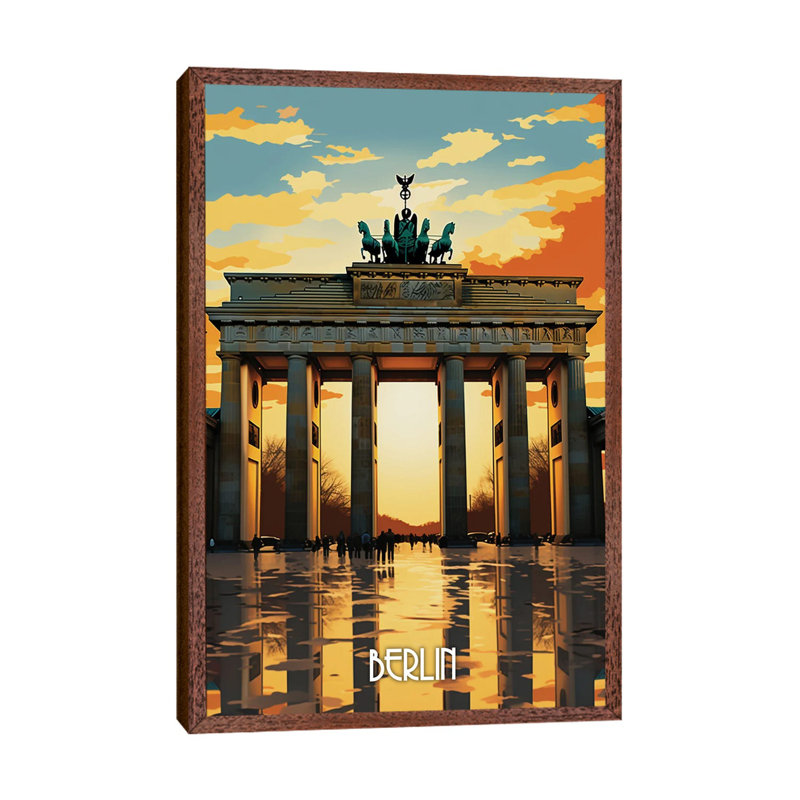 Berlin City Art II by Durro Art - Gallery-Wrapped Canvas Giclée on Canvas, Classic Wood Floater Framed
