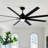 72'' Indoor Smart Black Ceiling Fan With LED Light And App Remote Control