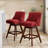 Counter Height Swivel Barstools, 26'' H Seat Height Upholstered Bar Stools Set Of 2, Fabric In Wine Red-717139969