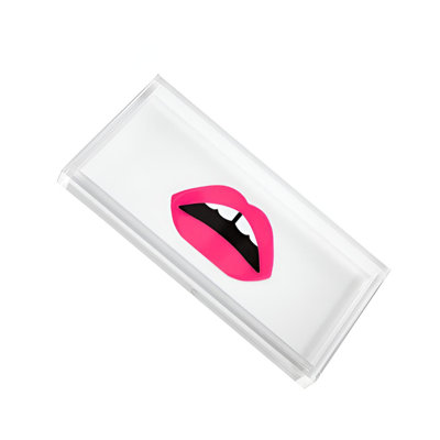 Red Lipped Acrylic Storage Tray | Advanced Finishing Art For Foyer And Bedroom
