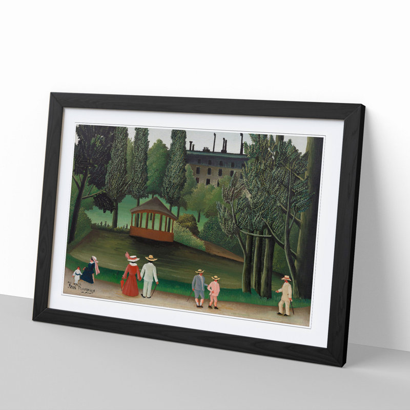 View of Montsouris Park by Henri Rousseau - Picture Frame Painting, 48cm H x 65cm W x 2cm D, Black