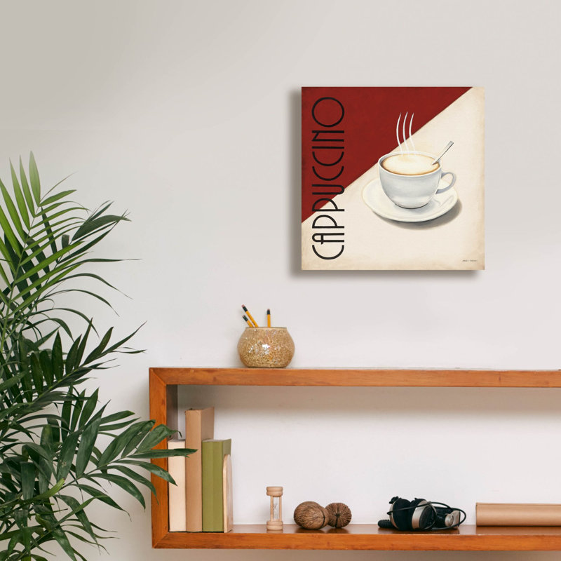 Toile rouge «Cafe Moderne 2» par Marco Fabiano, H 12 po x l 12 po x P 0,75 po