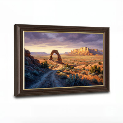 Art mural sur toile Red Rock Arch and Mesa Desert Landscape