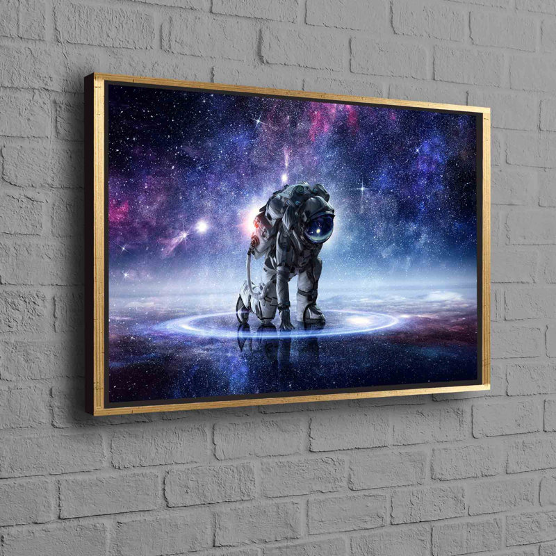 Print on Canvas, 70cm H x 100cm W, Framed Print without Mat, Gold