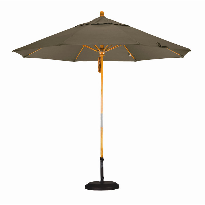 Parasol 9" Market, Toile toile Sunbrella® cacao, Marenti Wood