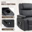 Fauteuil inclinable électrique de massage en cuir PU avec porte-gobelets, petits fauteuils inclinables pour petits espaces (noir)-1934500068