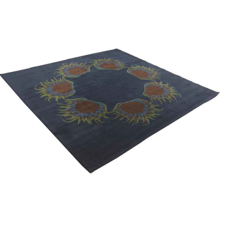 Tapis carré bleu marine Myrick