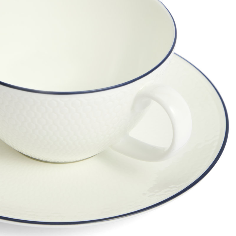 Wedgwood Gio Teacup & Saucer 8.7floz Blue Line