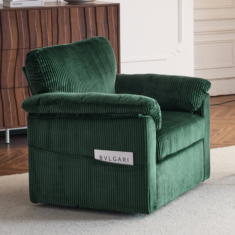 Fauteuil surdimensionné confortable avec coussins de qualité supérieure pour diverses pièces, Vert
