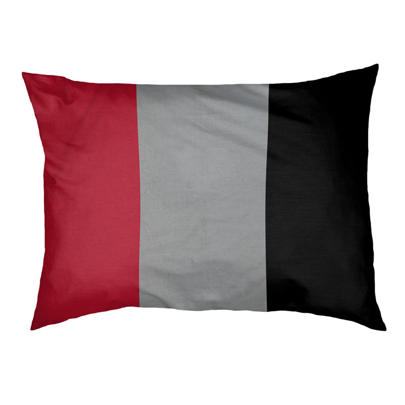 Coussin Washington, Grand (l 40 po x P 30 po x H 14 po), Rouge / argent / noir