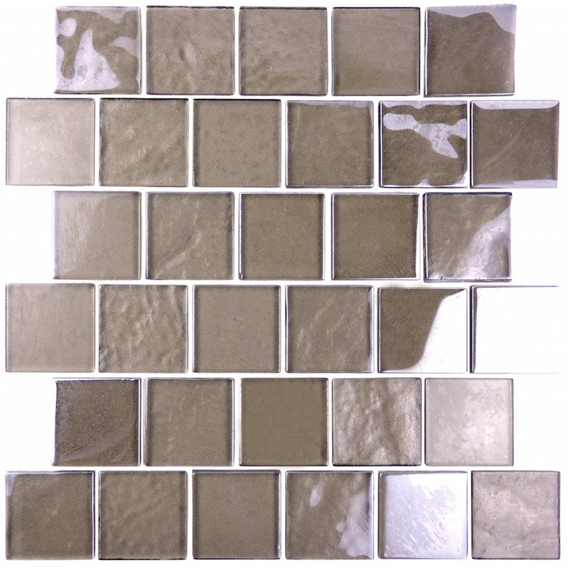 Landscape 2 in. x 2 in. Translucent Glass Plastic Face Mounted Brick Mosaic Designer Pool Tile