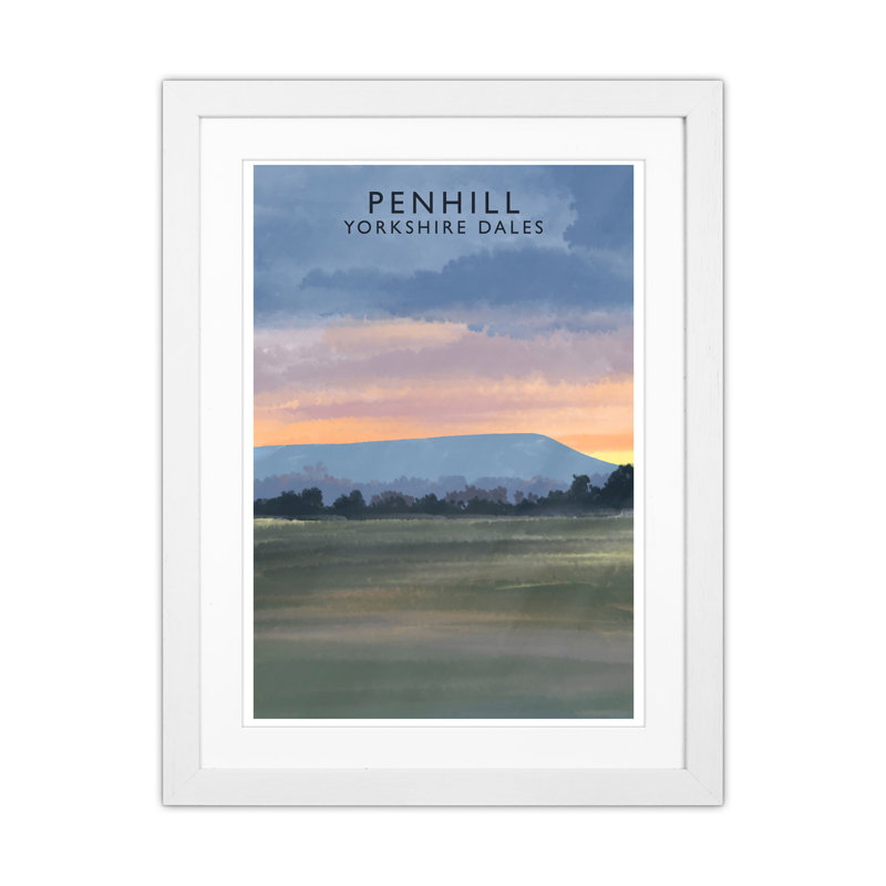 Penhill 3 Portrait by Richard O'Neill - Print, White Framed, 53.5cm H x 43.5cm W x 3cm D