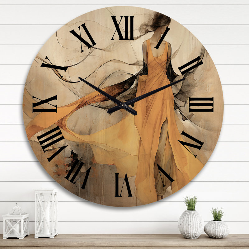 Horloge murale en bois massif Ricco, Très grand