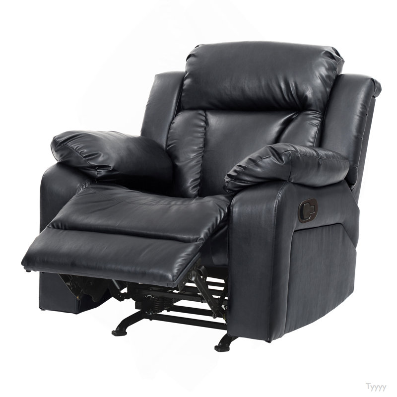 Elegant Padded Arm Recliner In Black, Black