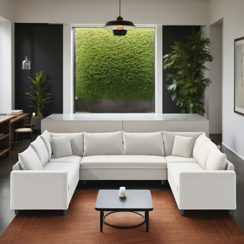 Canapé-lit modulaire rembourré 5 pièces pour le salon 5 pièces, Chenille crème
