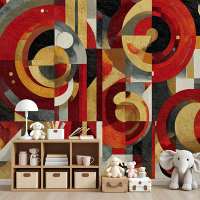 Papier peint adhésif mural en spirale à motif abstrait en spirale H 69 po x l 96 po, papier peint amovible en PVC, autocollant pour chambre à coucher, bureau à domicile