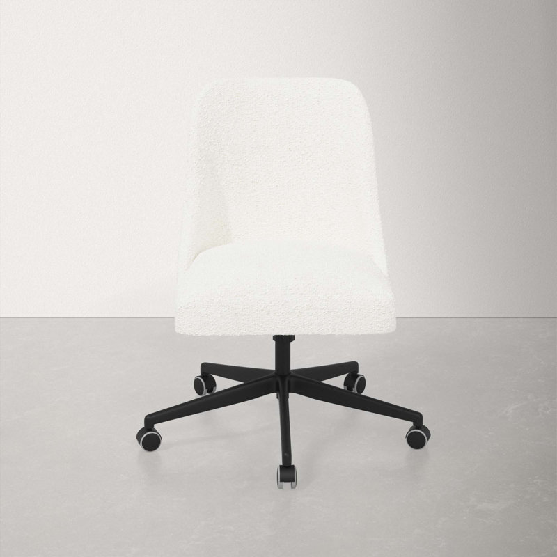 Acosta Height Adjustable Swivel Task Chair, Classic Snow Boucle