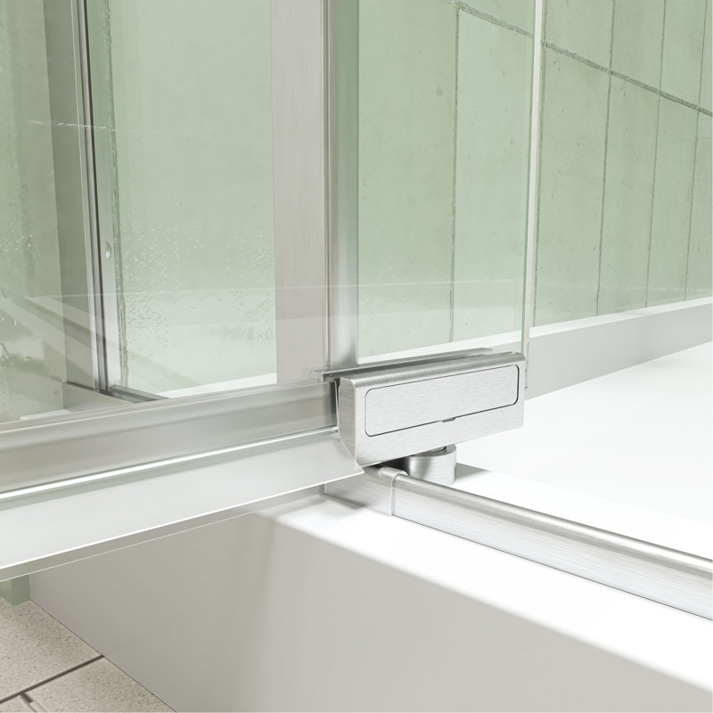 Porte de douche pivotante universelle à ouverture à gauche et à droite de 32 à 36 po x H 72 po, ouverte à l'extérieur, avec verre trempé de 1/4 po et 5/16 po
