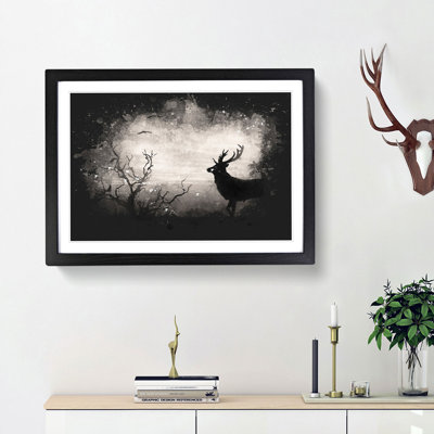 Stag Deer With Birds - Picture Frame Graphic Art