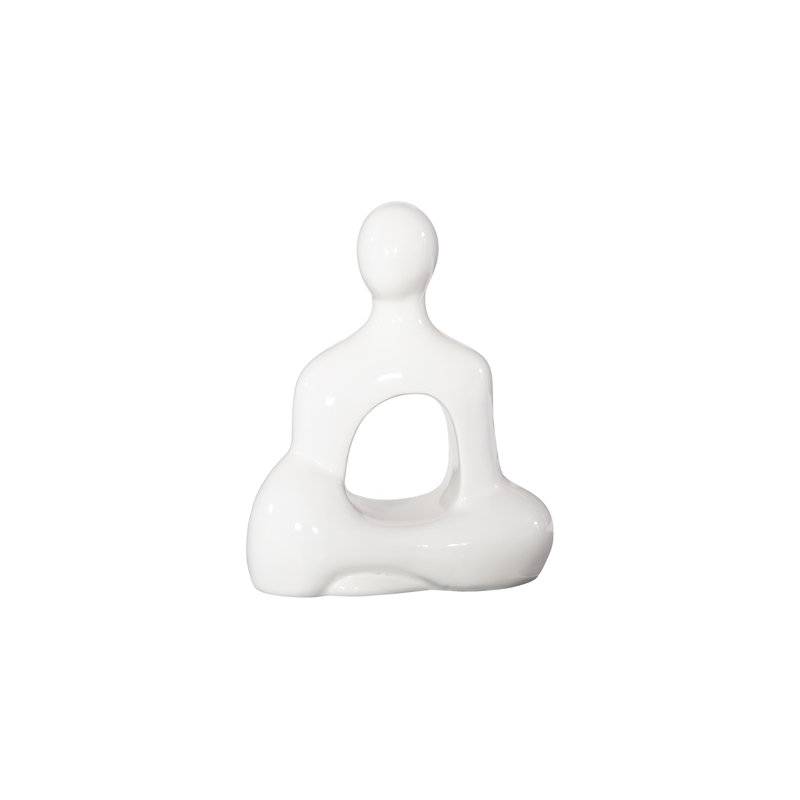 Bouddha assis, gelcoat blanc