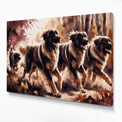 Dogs Leonberger Black Canvas Wall Art