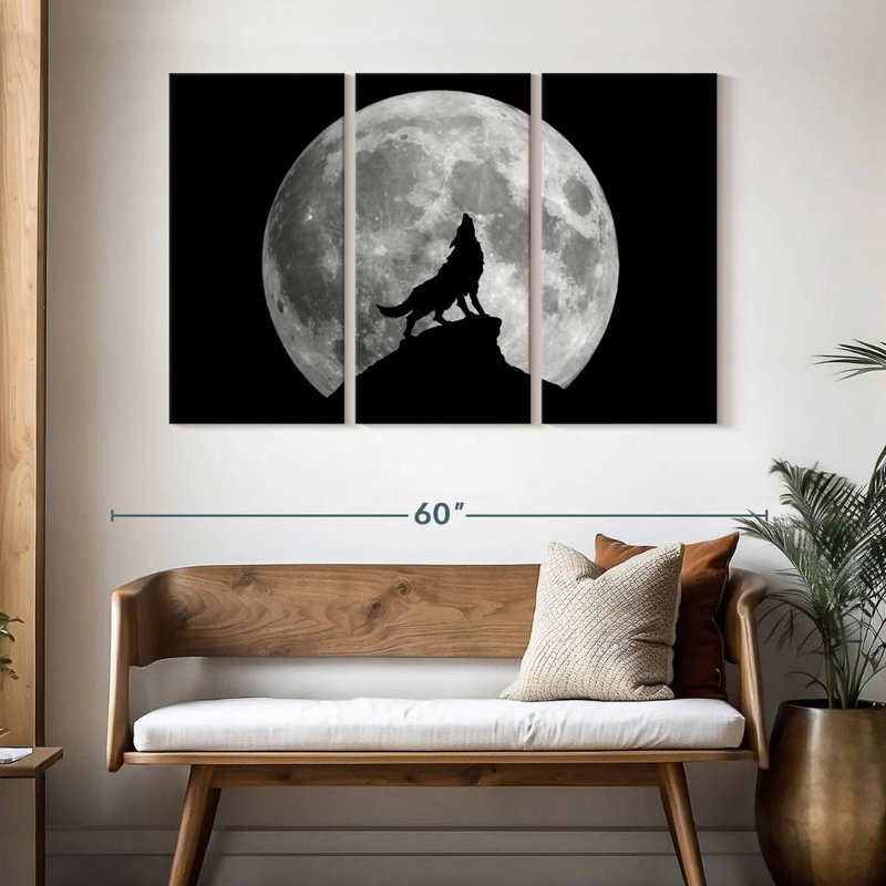 Brampt Wolf Moon, 32" H x 50" W