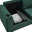 Causeuse de salon de style moderne en tissu 67,7 po, canapé à accoudoirs carrés avec porte-gobelet, canapé de rangement, revêtement en polyester vert.-694007969