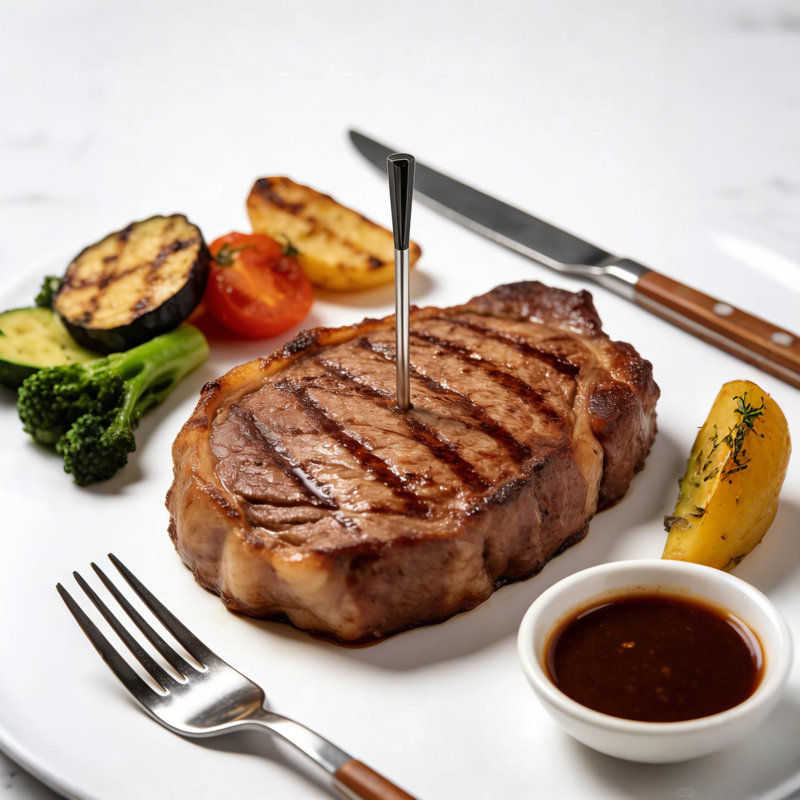 Bluetooth Wireless Meat Thermometer with Single Probe, App Control, IP67 Waterproof for Cooking, Grilling, BBQ