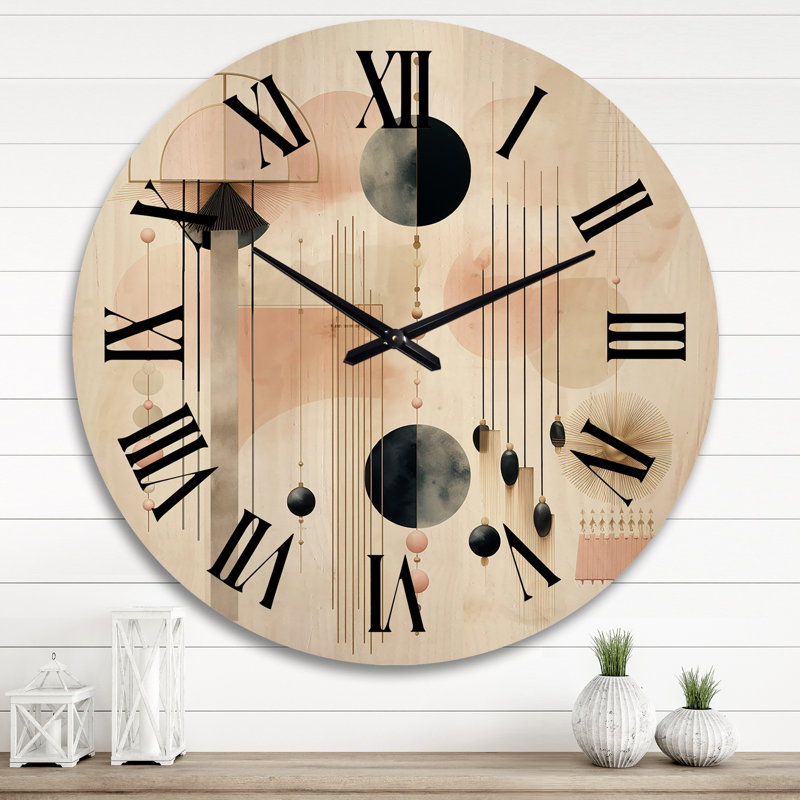 Horloge murale en bois massif Alyxander, Très grand