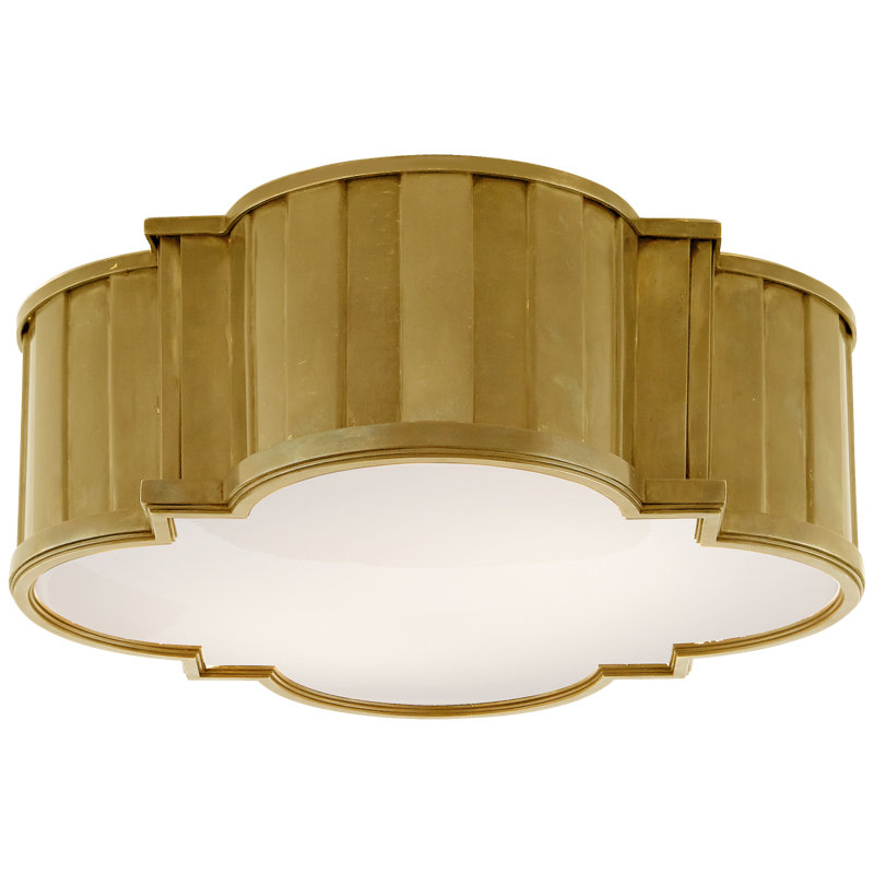 Thomas O'Brien Tilden Large Flush Mount, Hand-Rubbed Antique Brass