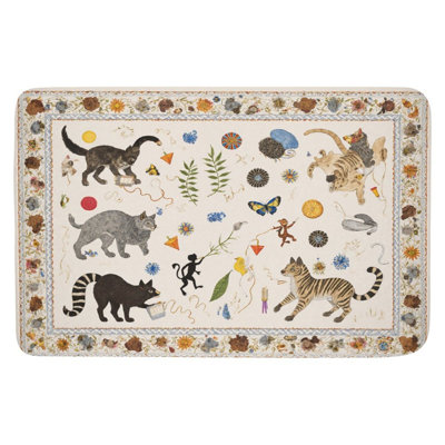Lovely Animal Floral Print Bath Rug For Bathroom, 16 X 24
